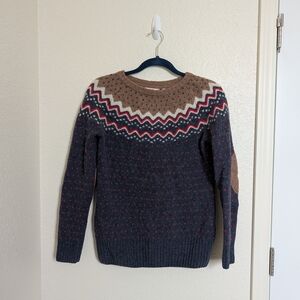 Fjallraven Ovik Knit 100% Wool Sweater Nordic Fair Isle Women's Size Small